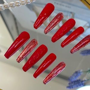 Lucky Red Handmade Press On Nails